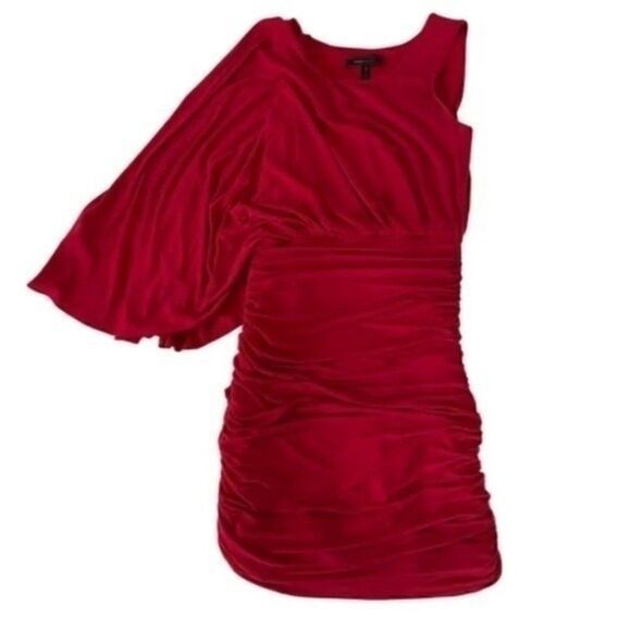 Bcbgmaxazia Red One Shoulder Dress Size Small - Picture 15 of 15